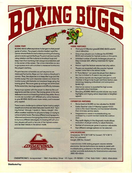 Boxing Bugs Flyer: 2 Back